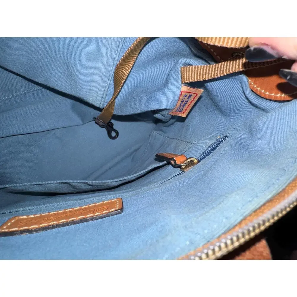 Dooney & Bourke Tropical Fern Satchel Handbag Sky Blue Green (11.5x9x6 inches)